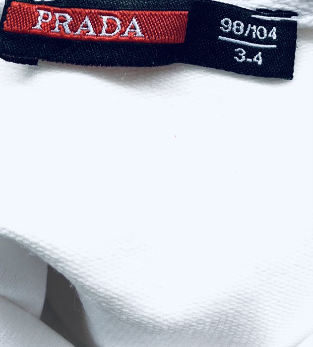 Детско худи с качулка PRADA оригинал унисекс – бяло, за 3-4 години