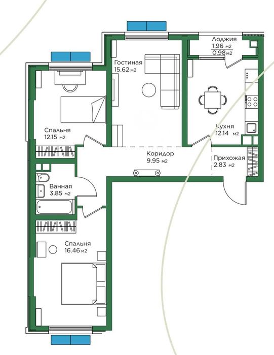 (Добрый) ЖК Botanika Saroyi, 74 м², 3/7/14, ЖК бизнес-класса