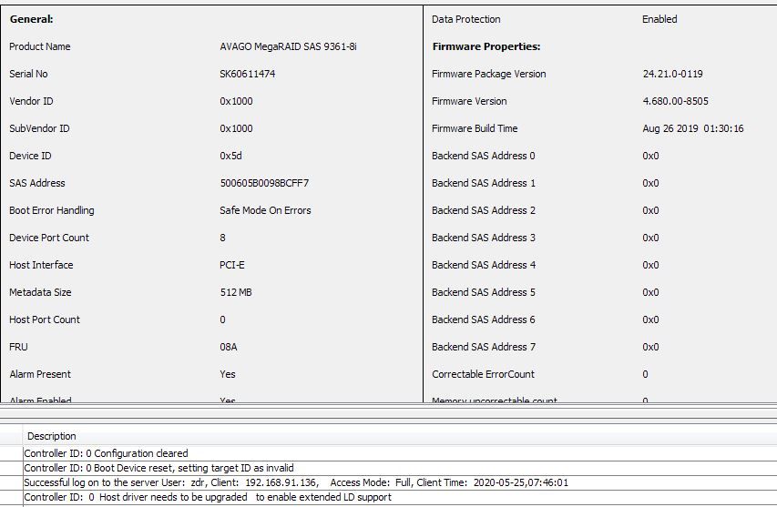 RAID контролер LSI SAS9361-8i 1GB 12Gb SAS2 SATA3 RAID,JBOD Dell MM445