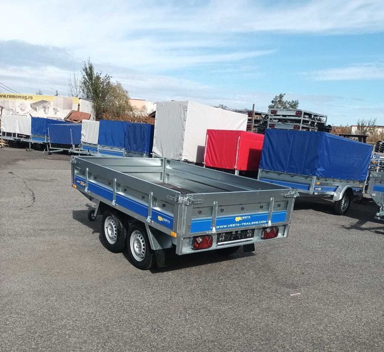 Remorca 750 kg ,2 axe, dimensiuni 260 x 150 cm