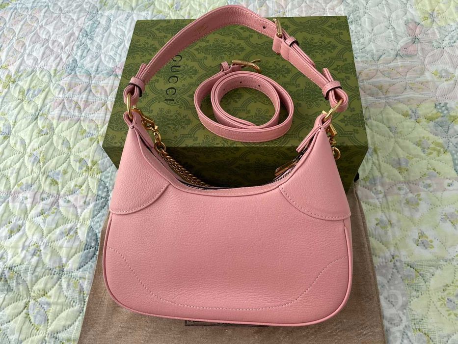 Гучи Розова Кожена чанта Оригинална Gucci Aphrodite Дръжка И Синджир