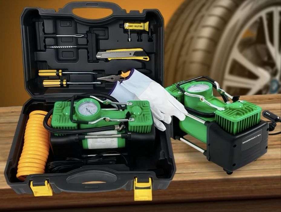 Компрессор насос для автомобиля, 12V, набор