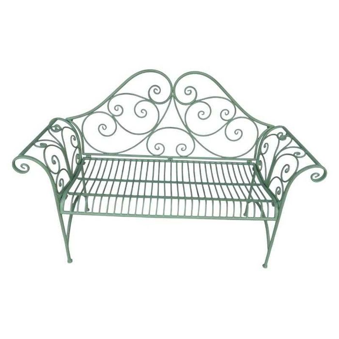 set masa si scaune de gradina, 2 scaune si o masa, fier forjat, verde