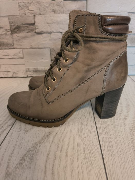 Botine toc gros piele naturală