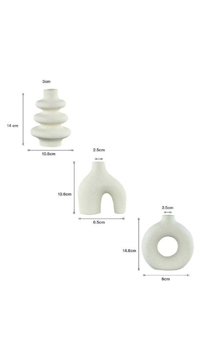 Set 3 vaze decorative, bej