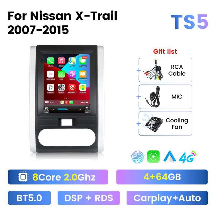 Navigatie Android TESLA Nissan T31 X Trail 2007 1/6Gb Ram Waze CarPlay