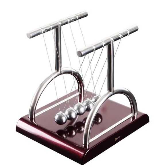 ЛЮЛКА НА НЮТОН.ПЕРПЕТУУМ МОБИЛЕ ЛЮЛКАТА NEWTON'S CRADLE. БЛЪСКАЩИ МЕТАЛНИ ТОПЧЕТА.НАУЧНА ИГРАЧКА. ФИЗИКА ЗА ДЕЦА. ОБРАЗОВАТЕЛНА ИГРА АНТИСТРЕС ТОПЧЕТА