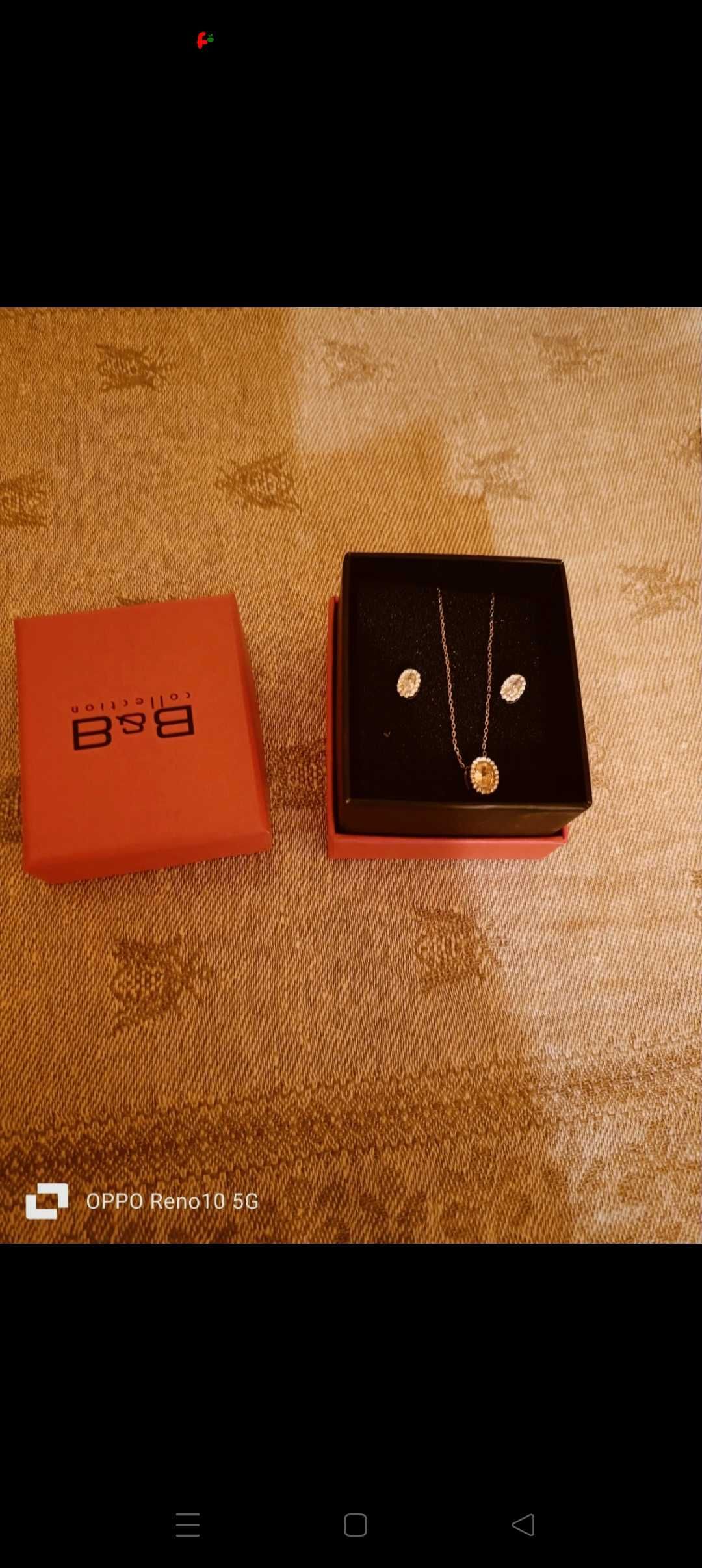 Set Bijuterii Argint Cu Cristale Swarovski B&B , Cercei și Lănțișor ...