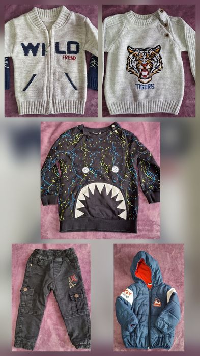 Geacă și pulovere 92-98cm