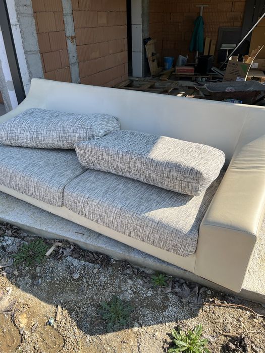 Диван 3-ка Прото бяла кожа