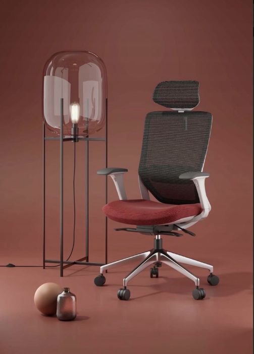 Vand Scaun ergonomic Colin-H, dull-red, cu baza aluminiu