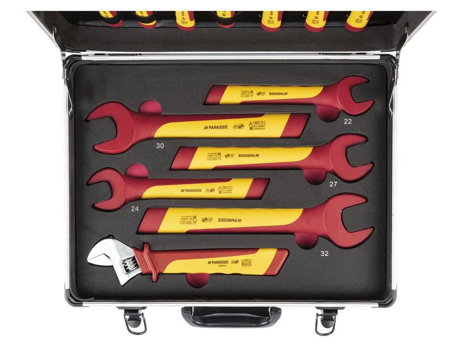 Parkside комплект единични гаечни ключове,с изолация до 1000V,20бр.