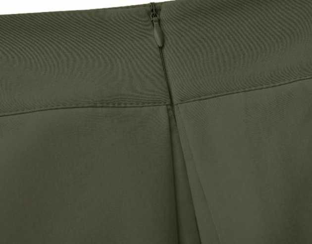 Fustă lungă verde kaki (army green), talie înaltă, A-line, mărime L - NOUĂ