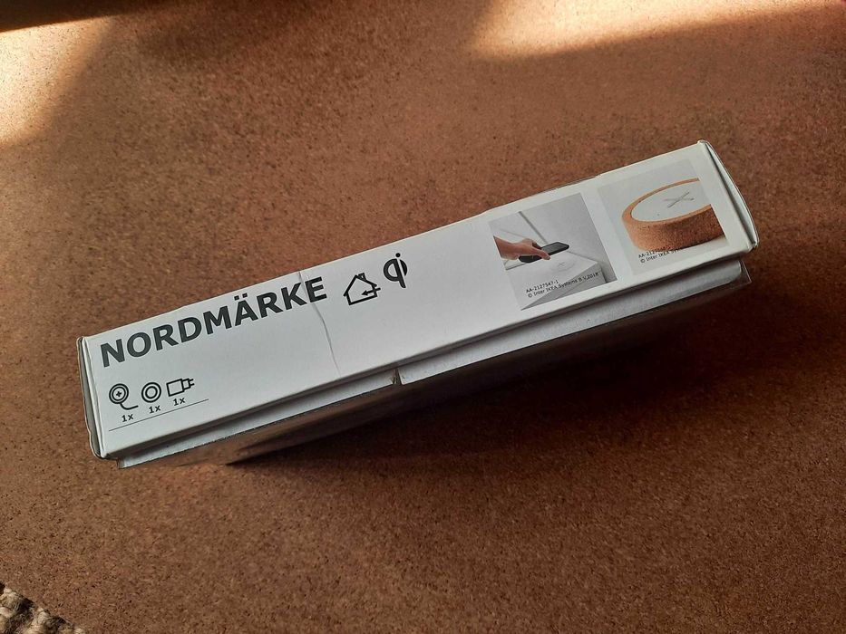 Incarcator wireless Ikea NORDMÄRKE, alb/plută