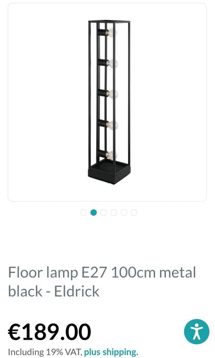 Подова метална черна лампа