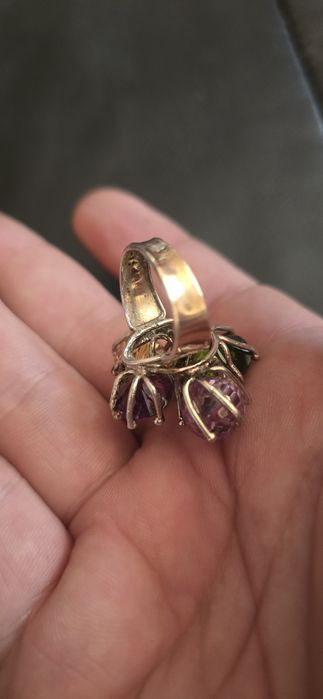 Inel argint ametist citirin peridot