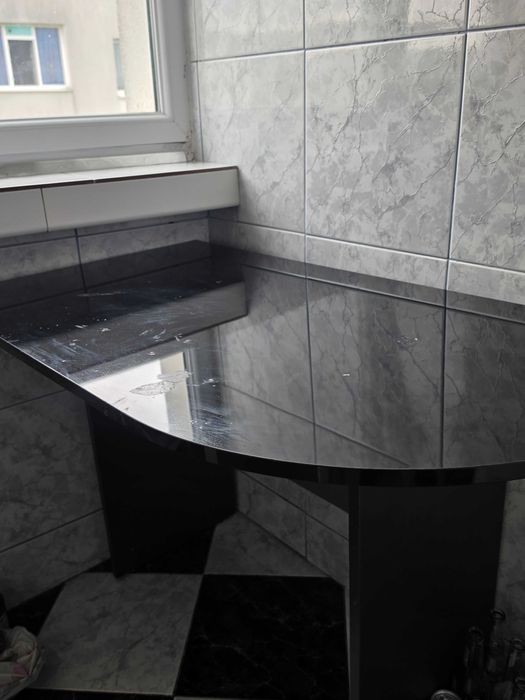 Masă de bucătărie/bar modernă, negru lucios
