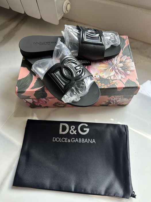 Плажни черни дамски чехли сандали Dolce and Gabbana - 39  38 номер