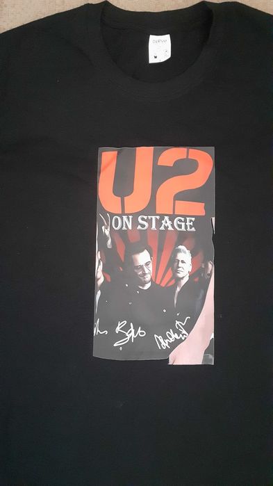 тениска Ю ТУ,  U 2 on stage, черна, 160 грама плътен памук, чисто нова