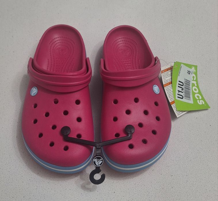 Saboți CROCS Crocband Candy Pink Bluebell noi, sandale, papuci slingback, nr 42-43 EU (M9 - W11)