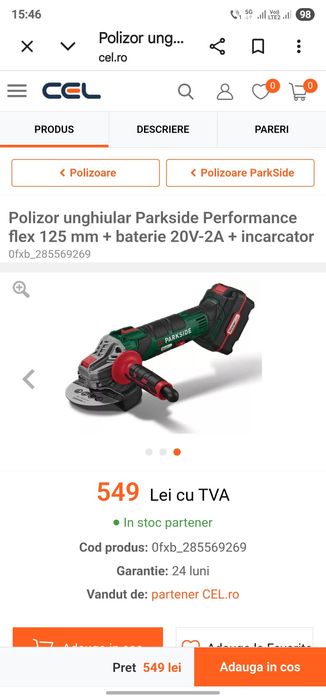 Polizor unghiular parkside