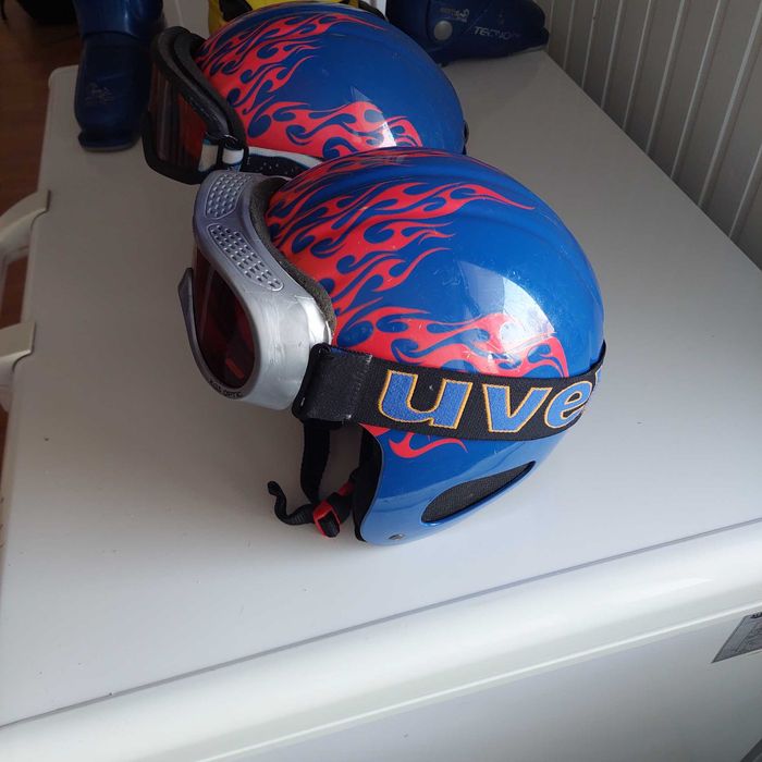 Casti ski copii cu ochelari