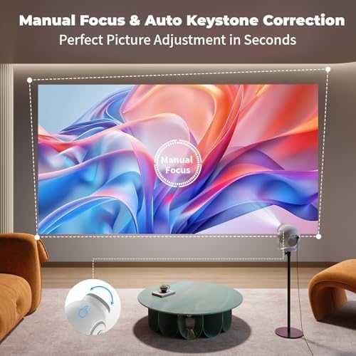 Нов Смарт мини проектор 1080P 480 ANSI WiFi 6 Android 14 180° ротация