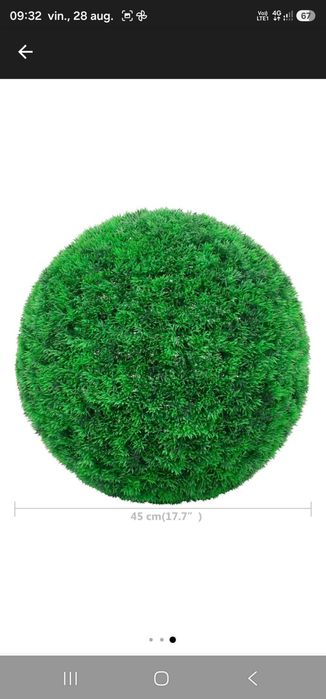 Set de 2 bile din cimisir artificial , Polietilena, 45 cm