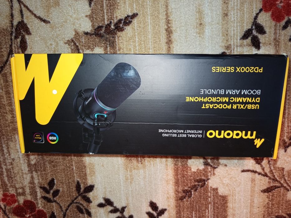 Microfon Dinamic Maono PD200x Iluminare RGB Negru