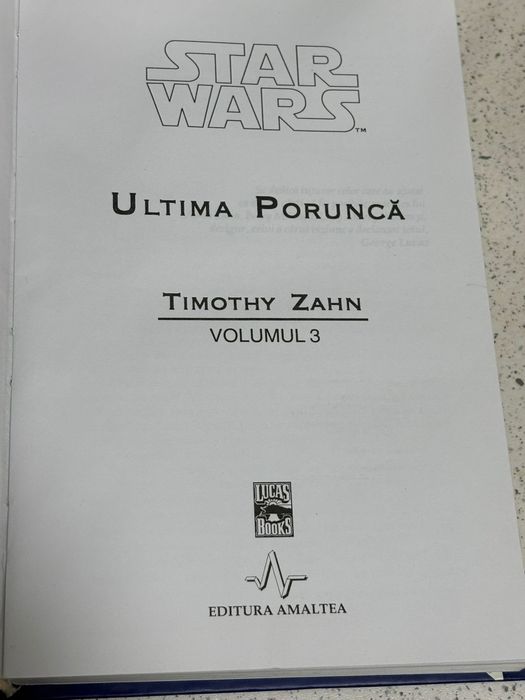 Carte Star Wars Ultima Porunca