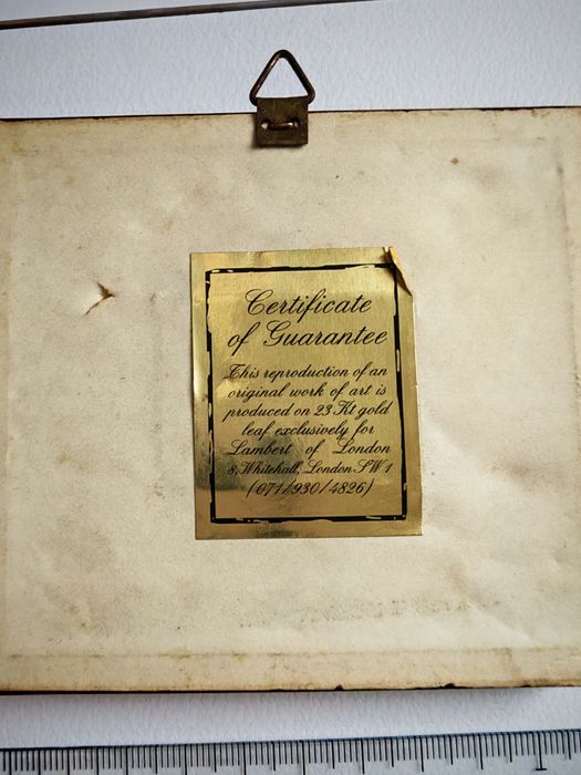 Lot 4 tablouri italiene cu foiță de aur 23K/24K, înrămate, cu certificate