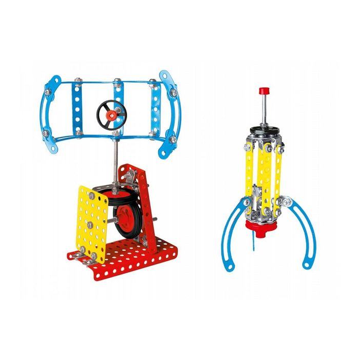 Метален конструктор  с болтове гайки инструменти и гуми за направа на