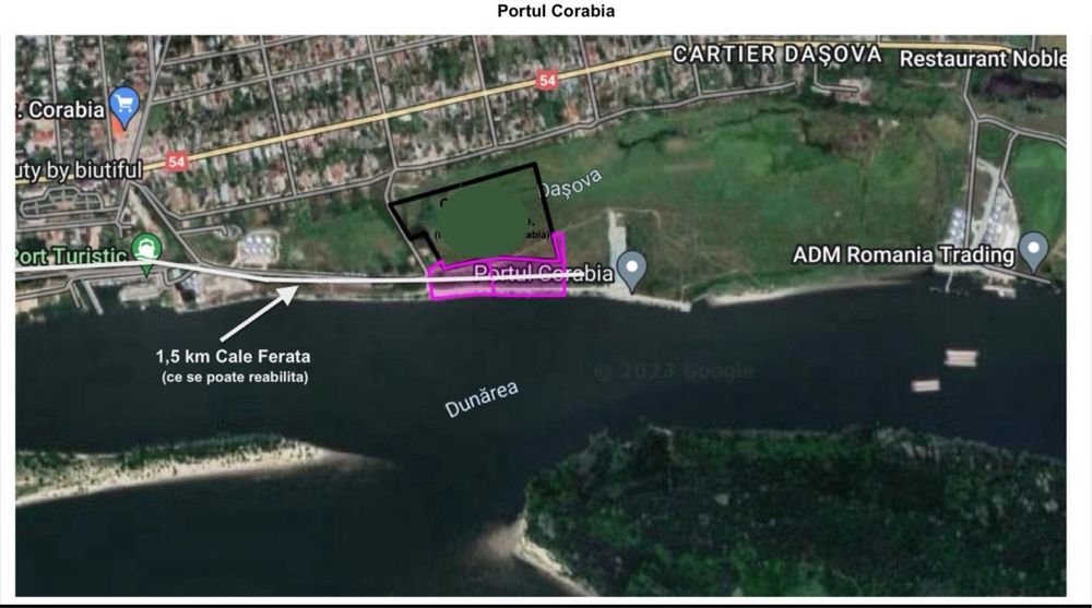 Teren in Portul Corabia - cu deschidere la Dunare