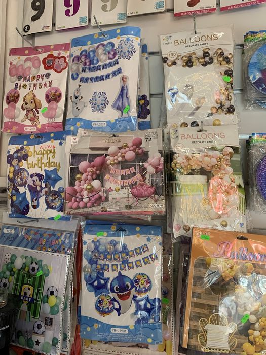 Parfumuri,baloane folie(numere si personaje)