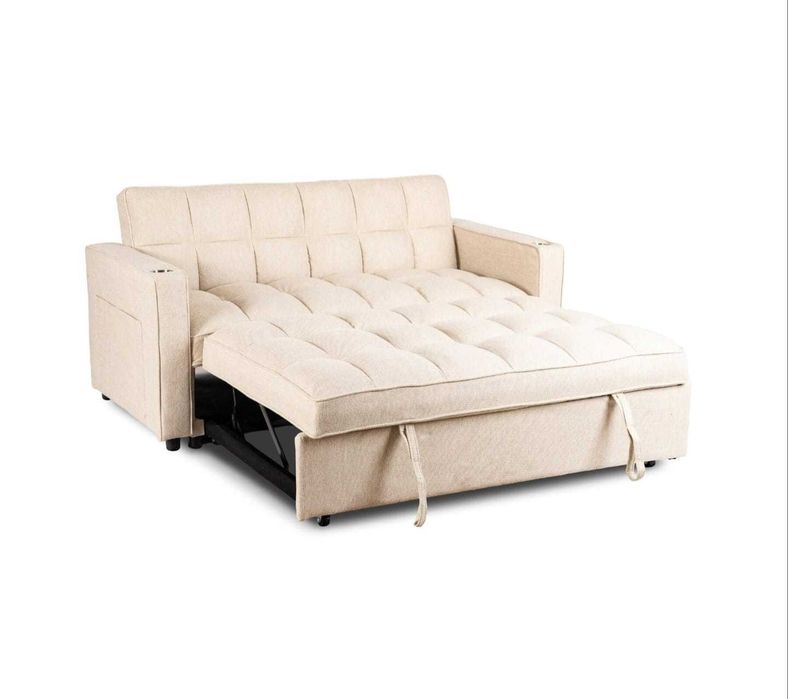 Fotoliu Dublu Extensibil Astana, 141x103x84 h cm, Stofa, Beige
