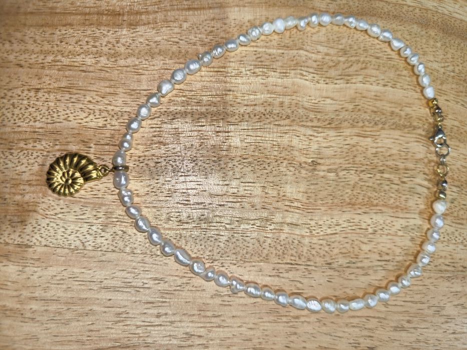 Колие с естествени перли, дължина 38 см
