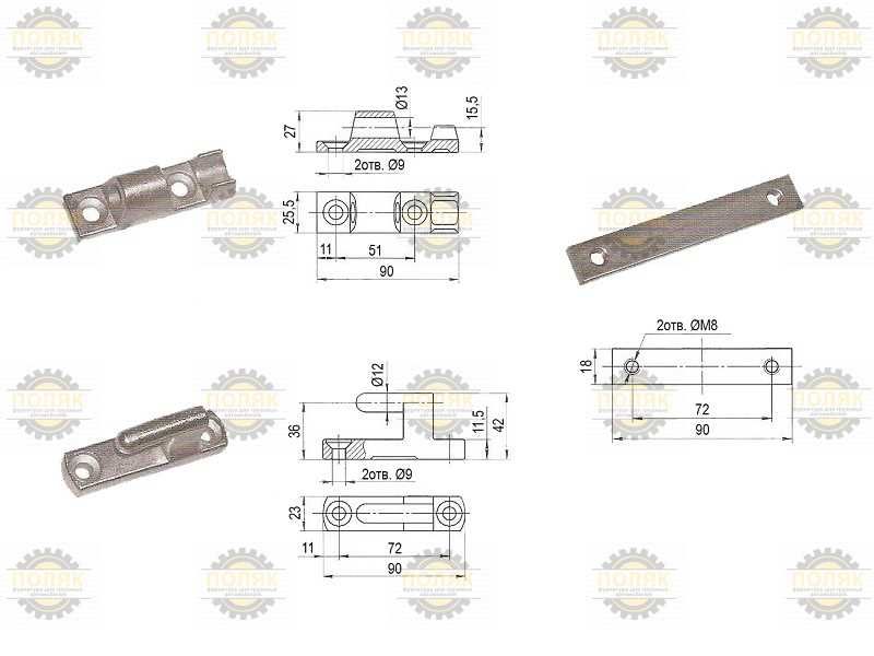 Петля бортовая 90мм