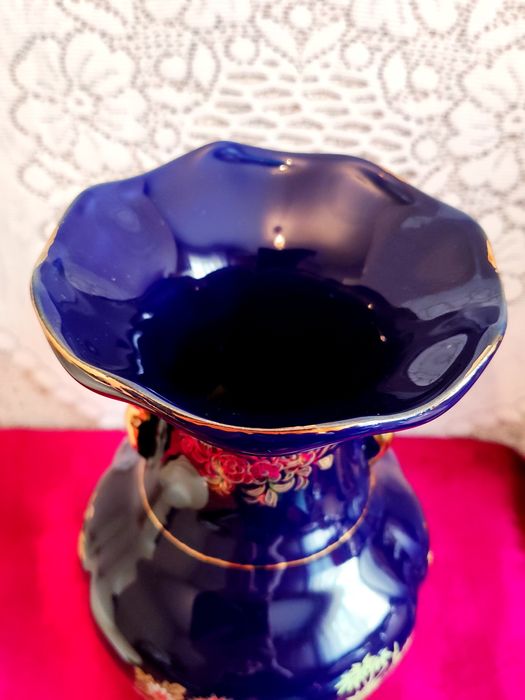 Винтажная китайская ваза для цветов кобальт,высота 25 см.