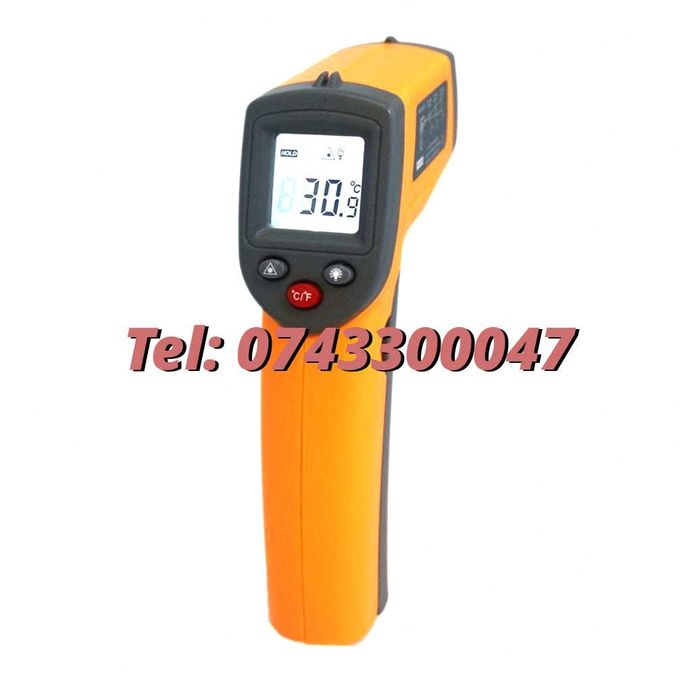 Termometru Industrial Optimus 380 Interval -50 +380 Grade C - Cu Afisaj Luminat , Portocaliu Negru Pentru Utilizare Tehnica Sau Decorativa