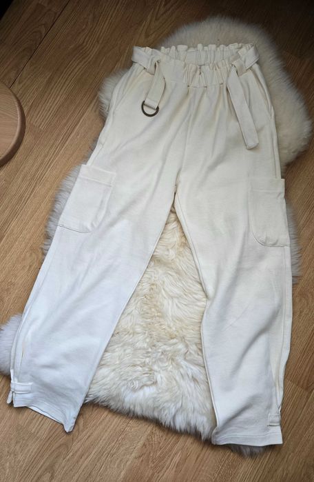 Pantaloni albi eleganti Zara 13-14 ani