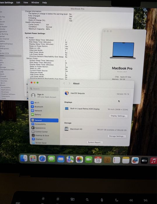 MacBook M1 Pro Max 64gb 1TB SSD