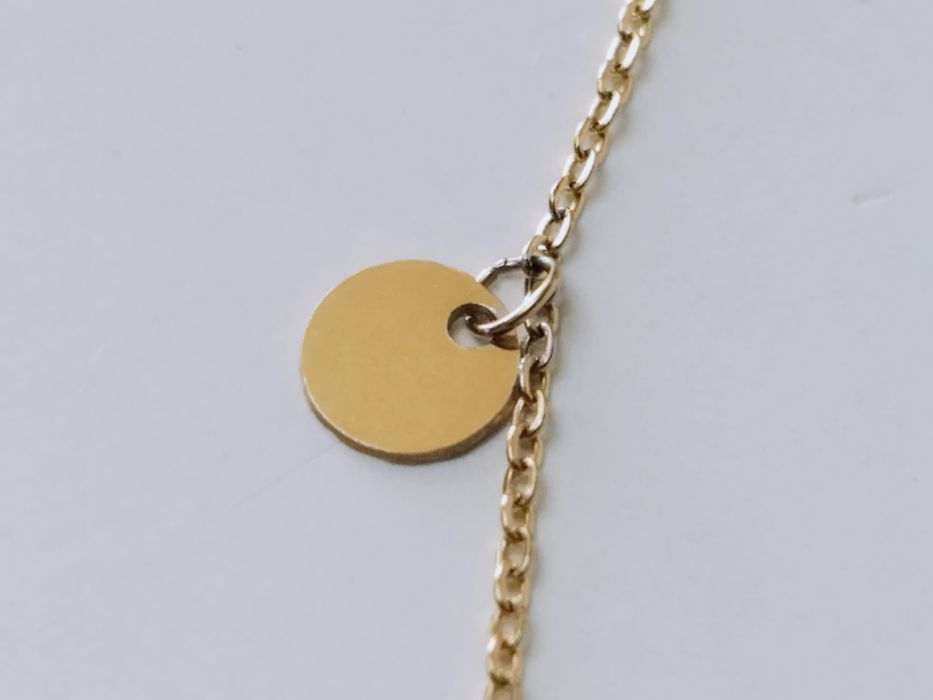 Colier din otel inoxidabil, placat cu aur, pandative banuti