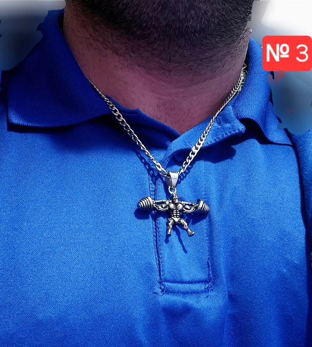 Фитнес/Спортно колие медицинска/титаниева стомана Културист/Щангист