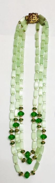 Винтажные чешские бусы, сатиновые