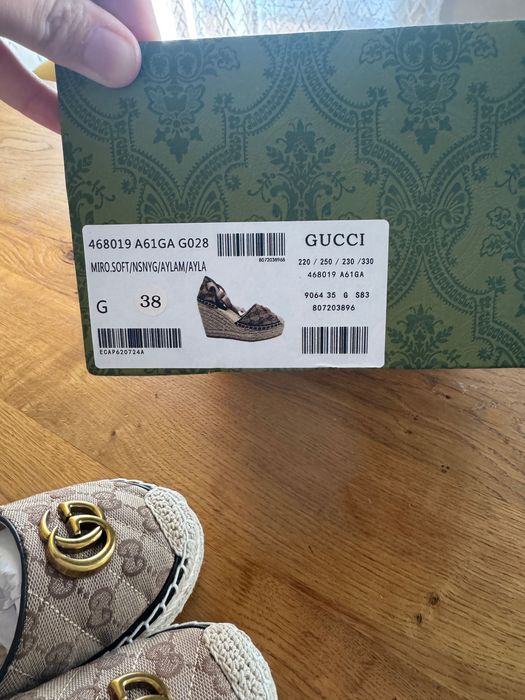 Gucci дамски сандал еспадрили платформа wedge sandal