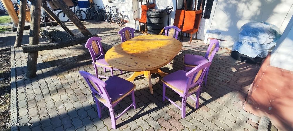 Masă cu 6 scaune MASIV