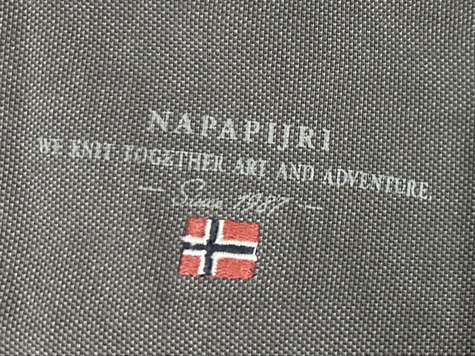 Napapijri мъжка поло тениска L оригинал, сива