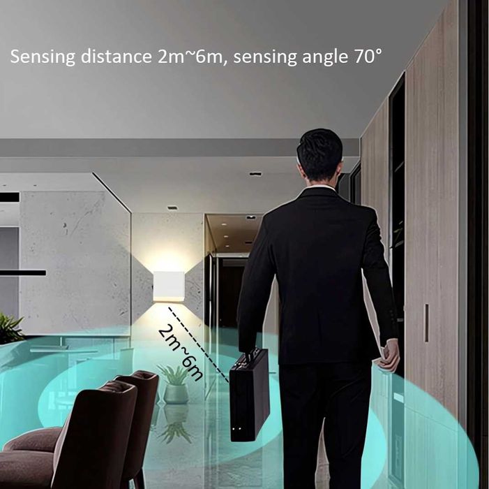 Set 2x Lampa, aplica cu senzor miscare, reincarcabile, lumina calda--