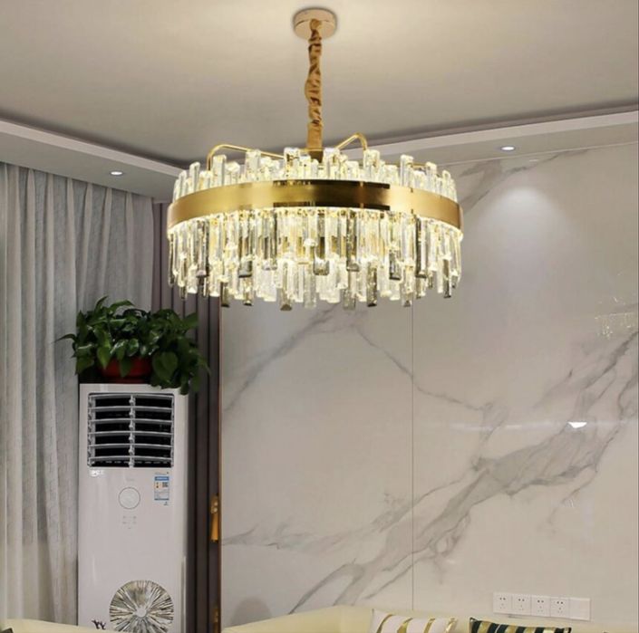 Candelabru cristale cu banda led