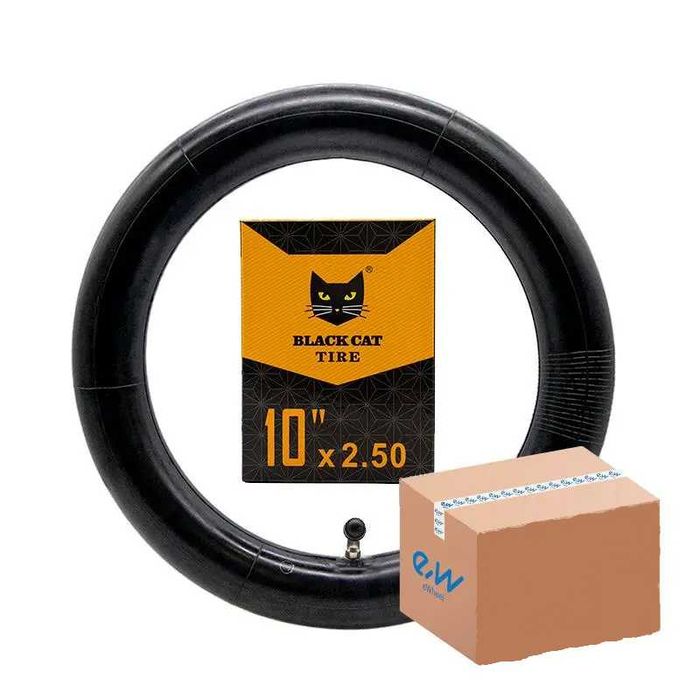 Cameră de aer pentru trotineta 10×2,5 Black Cat – valvă curbată 90×90